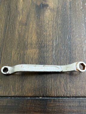 Vintage Indestro 929 Forged Steel USA Made Stubby 1/4  & 5/16 Carb Wrench 6 Pt